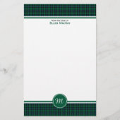 MacKay Clan Tartan Groene Schotse speldenmonogram Briefpapier (Voorkant)