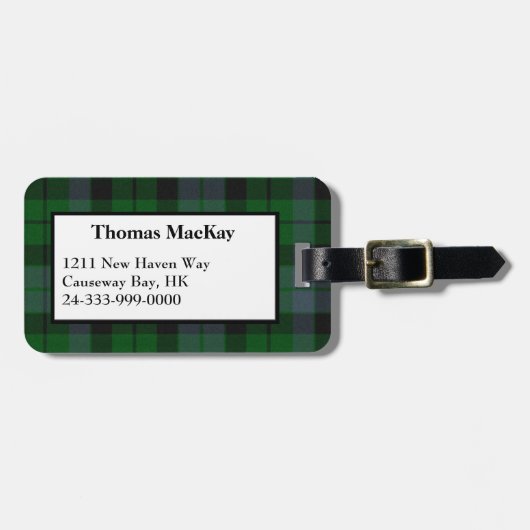 MacKay Clan Tartan Pset Bagagelabel (Voorkant horizontaal)