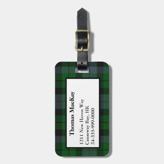MacKay Clan Tartan Pset Bagagelabel (Voorkant verticaal)