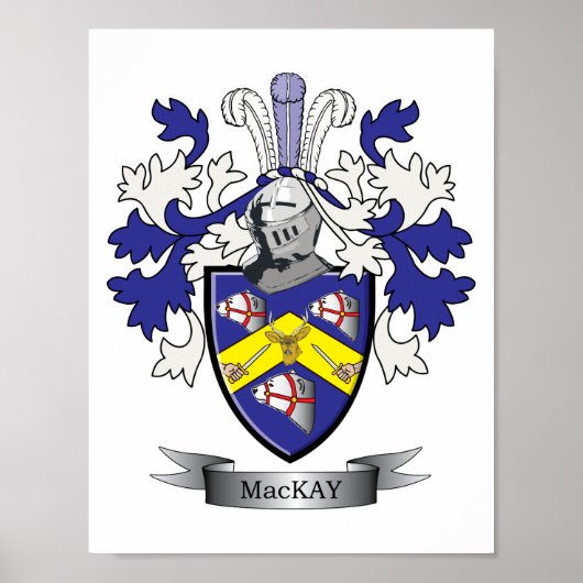 MacKay Family Crest Coat of Arms Poster (Voorkant)