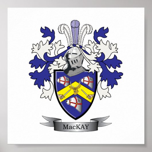 MacKay Family Crest Coat of Arms Poster (Voorkant)