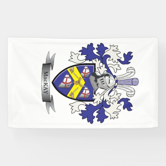 MacKay Family Crest Coat of Arms Spandoek (Horizontaal)
