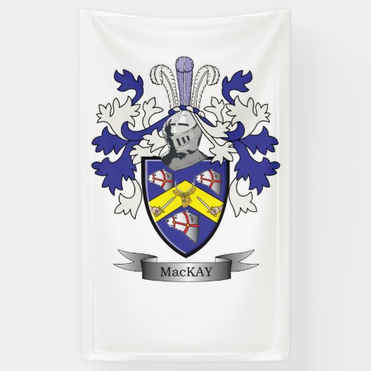 MacKay Family Crest Coat of Arms Spandoek (Verticaal)