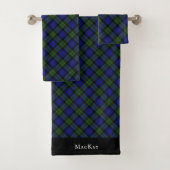 MacKay Green Scottish Clan Tartan Pset Bad Handdoek (Insitu)