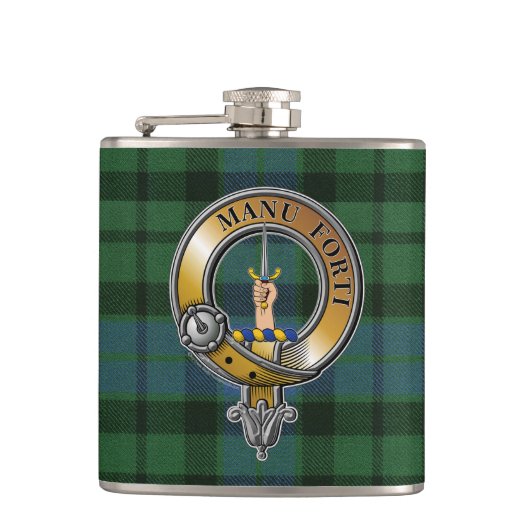 MacKay Tartan & Badge Heupfles (Voorkant)