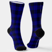 MacKay tartan blauw zwart geruit Sokken (Gebogen)