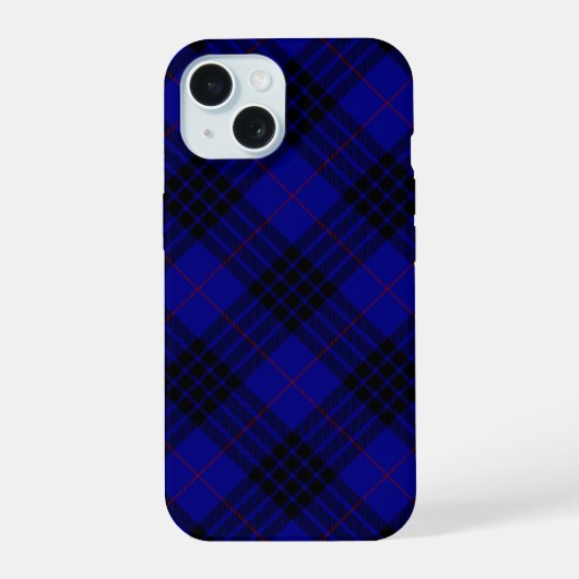 MacKay tartan blauwe schol iPhone 15 Case (Achterkant)