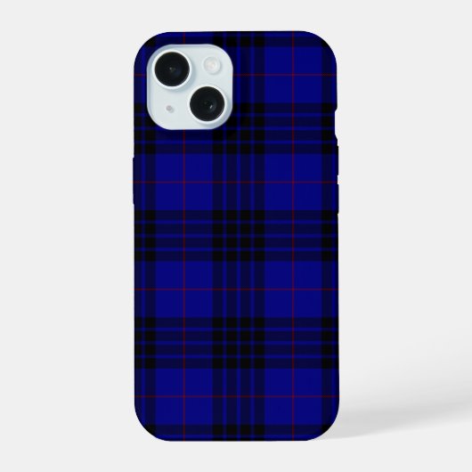 MacKay tartan blauwe schol iPhone 15 Case (Achterkant)