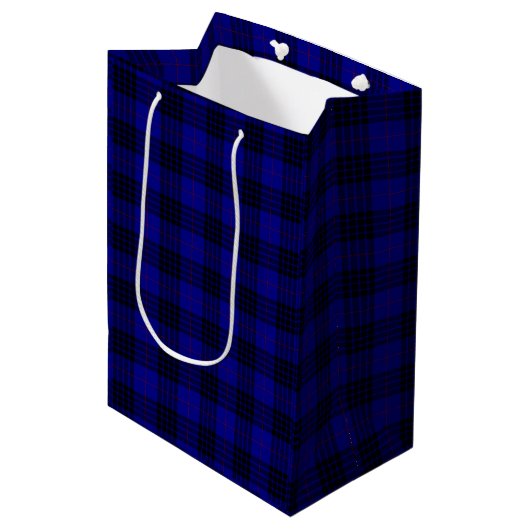 MacKay tartan blauwe schol Medium Cadeauzakje (Voorkant Gekanteld)
