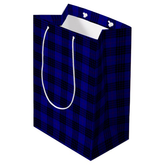 MacKay tartan blauwe schol Medium Cadeauzakje (Achterkant Gekanteld)