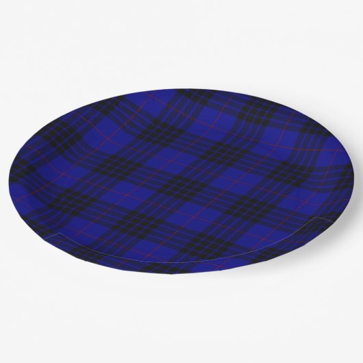MacKay tartan blauwe schol Papieren Bordje (Gekanteld)