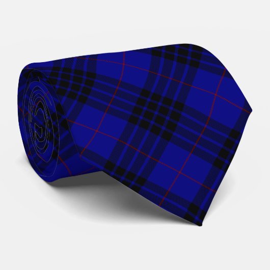 MacKay tartan blauwe schol Stropdas (Opgerold)
