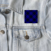 MacKay tartan blauwe schol Vierkante Button 5,1 Cm (In situ)