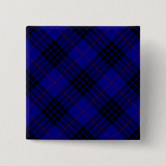 MacKay tartan blauwe schol Vierkante Button 5,1 Cm (Voorkant)