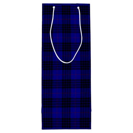 MacKay tartan blauwe schol Wijn Cadeautas (Achterkant)