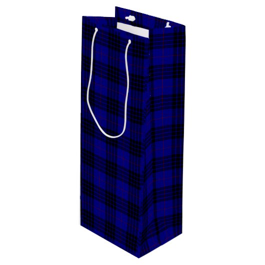 MacKay tartan blauwe schol Wijn Cadeautas (Voorkant Gekanteld)