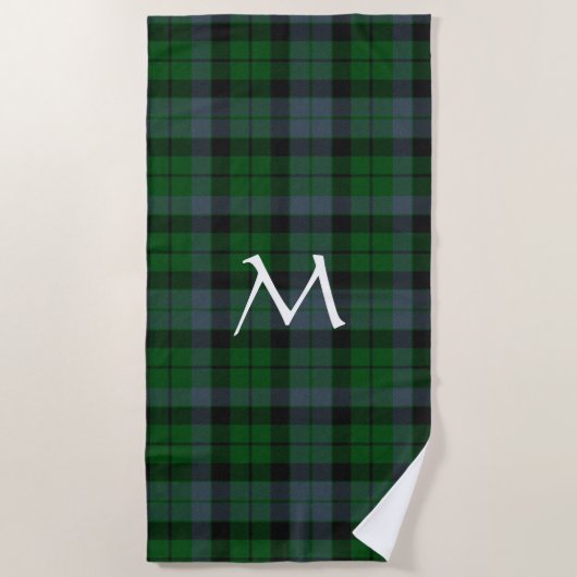 MacKay Tartan Pset Monogrammed Beach Towel Strandlaken (Voorkant)