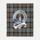 MacKay Weathered Clan Badge Tartan Pset Fleece Deken (Voorkant)