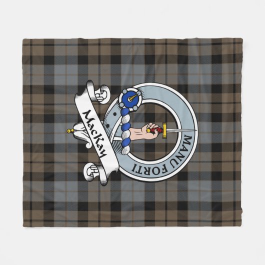 MacKay Weathered Clan Badge Tartan Pset Fleece Deken (Voorkant (Horizontaal))