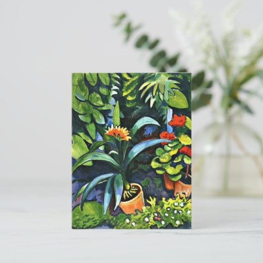 Macke - Bloemen in de tuin Briefkaart (Staand voorkant)