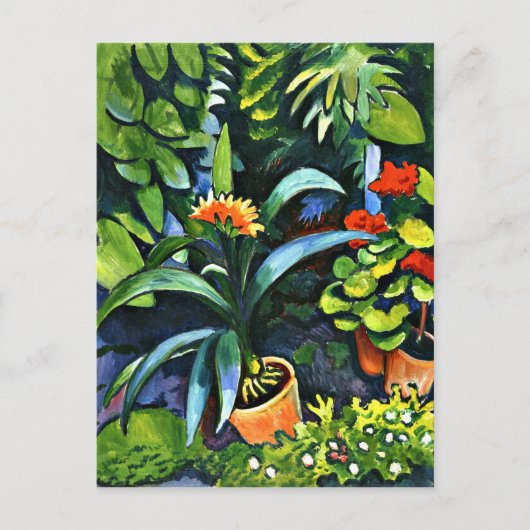 Macke - Bloemen in de tuin Briefkaart (Voorkant)