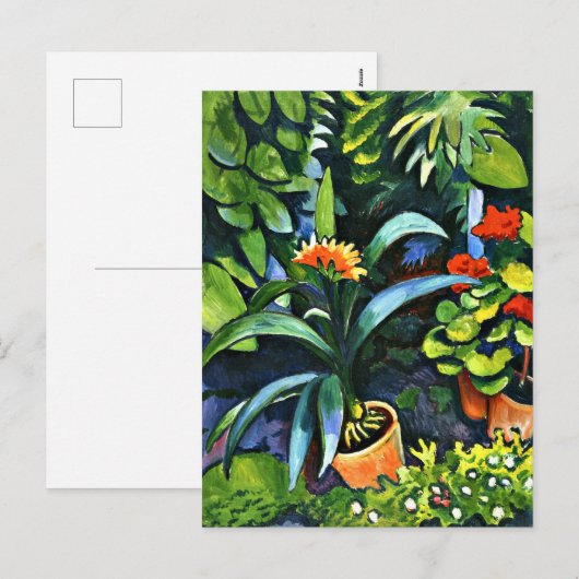 Macke - Bloemen in de tuin Feestdagenkaart (Voorkant / Achterkant)