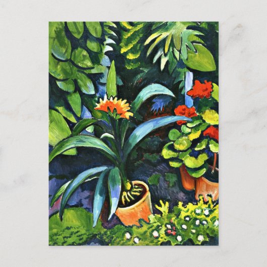 Macke - Bloemen in de tuin Feestdagenkaart (Voorkant)