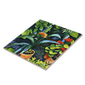 Macke - Bloemen in de Tuin Tegeltje (Zijkant)