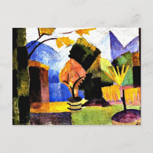 Macke - Garden op het Thun-meer Briefkaart (Voorkant)