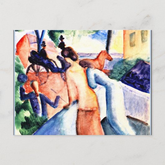 Macke - Greeting, fijn kunstschilderij Briefkaart (Voorkant)
