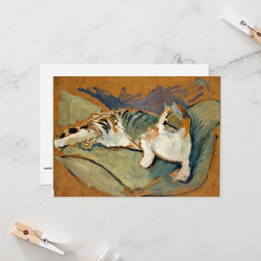 Macke - Kat op de groene piloot, Kaart (Voorkant / Achterkant in situ)