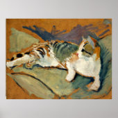 Macke - Kat op de groene piloot Poster (Voorkant)