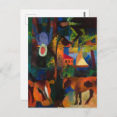 Macke - Landschap met Koeien, Zeilboot en... Briefkaart (Voorkant / Achterkant)