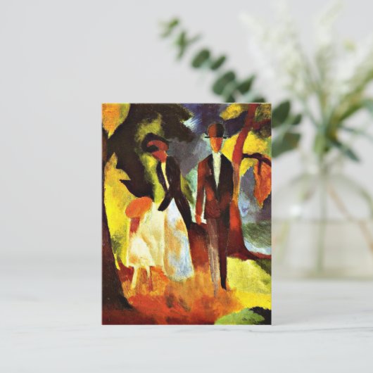 Macke - Mensen bij het meer Briefkaart (Staand voorkant)