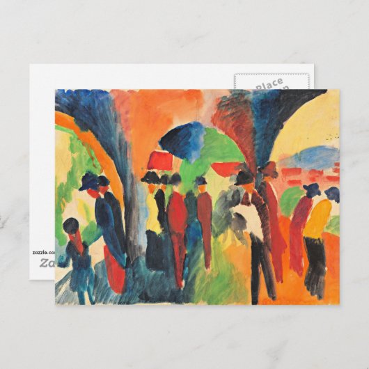 Macke - Onder de prieeltjes van Thun Briefkaart (Voorkant / Achterkant)