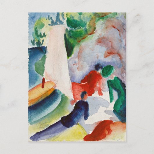 Macke - Picnic op het strand Briefkaart (Voorkant)