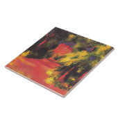 Macke - Rode huis in park, Tegeltje (Zijkant)