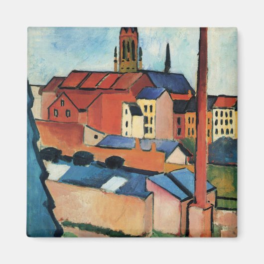 Macke - St. Mary's with Houses and Chimney (Bonn) Magneet (Voorkant)