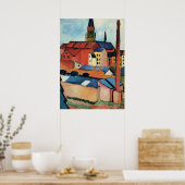 Macke - St. Mary's with Houses and Chimney (Bonn) Poster (Keuken)
