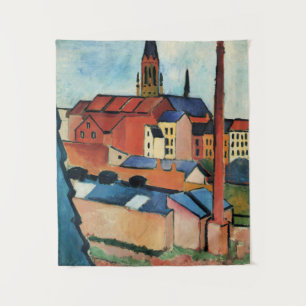 Macke - St. Mary's with Houses and Chimney (Bonn) Wandkleed