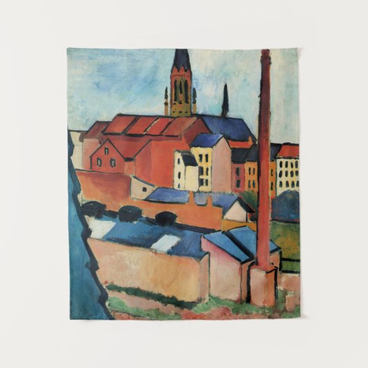 Macke - St. Mary's with Houses and Chimney (Bonn) Wandkleed (Voorkant)