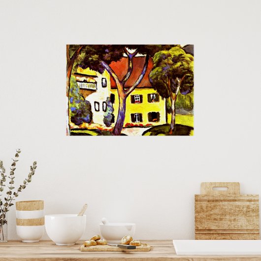 Macke - Staudacher's House in Tegernsee Poster (Keuken)