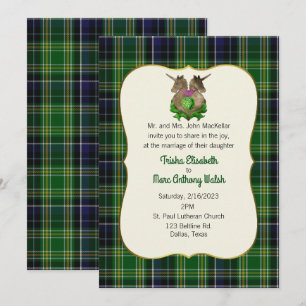 MacKellar Clan Scottish Symbols Wedding Invitation Kaart