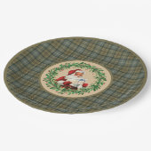 MacKellar Clan Tartan en Santa Wreath Papieren Bordje (Gekanteld)