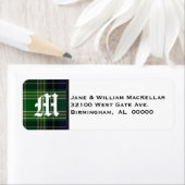 MacKellar Tartan Plaid Monogram Adresetiketten Etiket (Insitu)