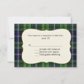 MacKellar Tartan Pset Wedding RSVP Kaart (Voorkant)