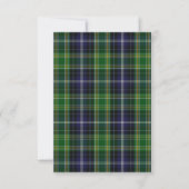 MacKellar Tartan Pset Wedding RSVP Kaart (Achterkant)