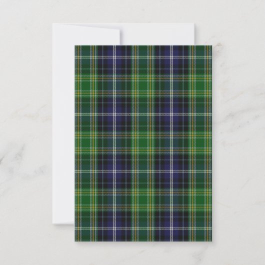 MacKellar Tartan Pset Wedding RSVP Kaart (Achterkant)