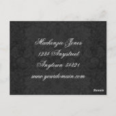 Mackenzie #1 Black Damask Chic Bowcard Briefkaart (Achterkant)