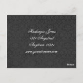 Mackenzie #2 Black Damask Chic Bow Card Briefkaart (Achterkant)